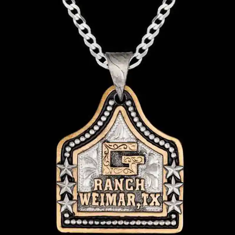 Speckles Cow Tag Necklace